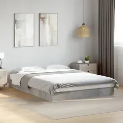 Bettgestell Betongrau 140x200 cm aus Holzwerkstoff von vidaXL