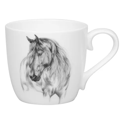 Könitz Becher Amazing Animals Pferd Tasse Kaffeetasse Bone China Schwarz 425 ml