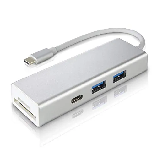 Hama 00135759 USB-3.1-Type-C-Hub 1:3 +Kartenleser Silber