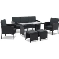 Juskys Gartenlounge-Set Turin, 6-teilig für 7 Personen