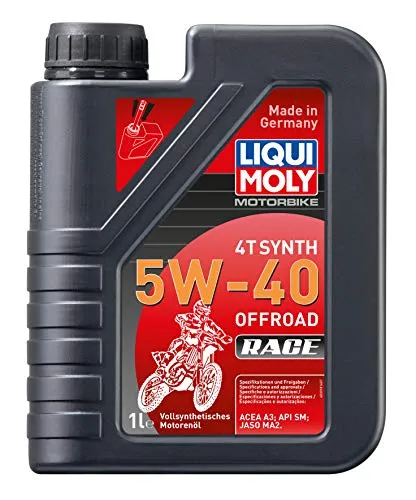 LIQUI MOLY Motorbike 4T Synth 5W-40 Offroad Race | 1 L | Motorrad 4-Takt-Öl | Art.-Nr.: 3018, Schwarz