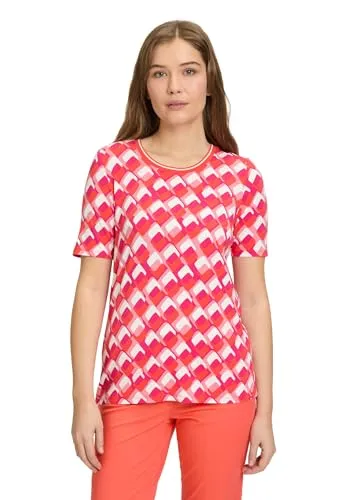 Betty Barclay Damen Basic Shirt mit Print 36, Rot/Weiß von Betty Barclay