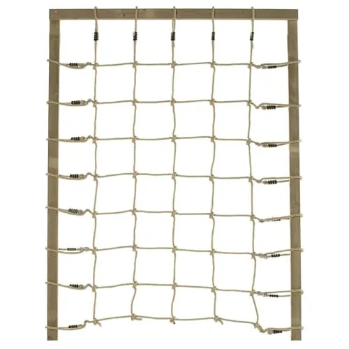 Loggyland Kletternetz - 150 cm x 200 cm, beige - Schaukeln - Extrem witterungsbeständig mit 70 kg Tragkraft, ideal für Klettergerüste und Baumhäuser, angenehm in der Hand.