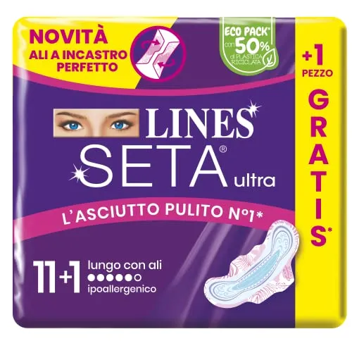 Lines Ultra Seide, lang mit Flügeln, 11 + 1 Stück