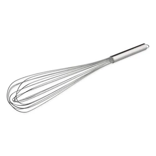 thermohauser Schneebesen (Edelstahl rostfrei), 55 cm Länge, mit Metallgriff und Aufhänger, mit 16 Schlaufen, Edelstahlgriff, Silber