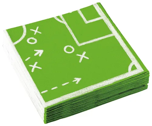 Amscan 20 Servietten Party Fußballer in Grün und Weiß aus Papier