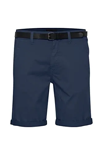 Blend 20715128 Herren Chino Shorts Bermuda Kurze Hose mit Gürtel Chinoshorts mit Stretch Regular Fit, Größe:M, Farbe:Dress Blues (194024)
