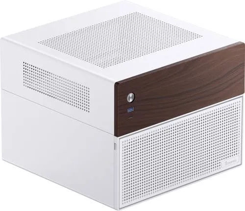 Jonsbo N4 NAS-Gehäuse - Micro-ATX in Weiß - PC-Gehäuse für DIY NAS mit Platz für 6x 3,5 Zoll und 2x 2,5 Zoll Festplatten, ideal für Speicherlösungen und erweiterbar mit Low Profile Slots.