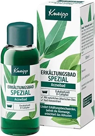 Kneipp Erkältungsbad Spezial 100 ML - Arzneimittel zur Linderung von Erkältungssymptomen der Atemwege. Mit Eucalyptusöl und D-Campher für eine wohltuende Atemerleichterung.