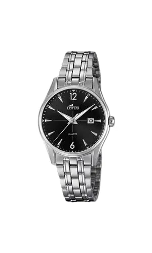 Lotus Damen Analog Uhr Edelstahl 316L Silber - Quarzwerk - Hochfestes Kristall - Wasserdicht 5 ATM - Kalender - Special Prices 18377/2