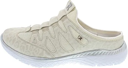 Rieker Damen M5095 Clogs - Beige, 40 EU - Clogs für Damen mit Komfortweite und Memosoft Einlegesohle für optimalen Tragekomfort den ganzen Tag.