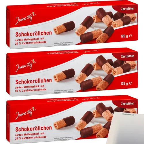 Jeden Tag Schoko Röllchen Zartbitter 3er Pack 3x125g Packung usy Block