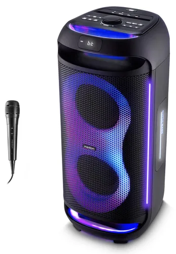 Medion® MEDION LIFE PE-2 Plus Bluetooth-Lautsprecher - Drahtloser Partylautsprecher mit 60 W Leistung und bis zu 21,5 Stunden Akkulaufzeit. Ideal für unvergessliche Partys und Events, kompakt und in elegantem Schwarz.