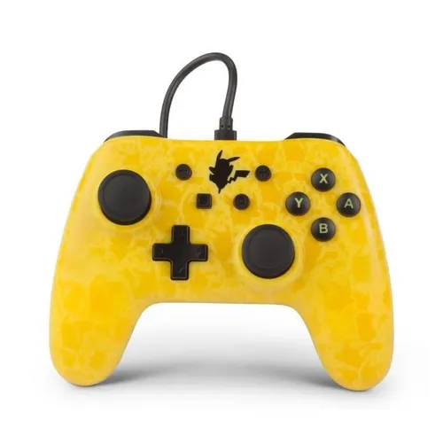 PowerA Pikachu Silhouette Gelb USB Gamepad - Controller für Nintendo Switch mit ergonomischem Design, abnehmbarem 3m USB-Kabel und stylischem Pikachu-Silhouette-Design – ideal für stundenlangen Spielspaß!