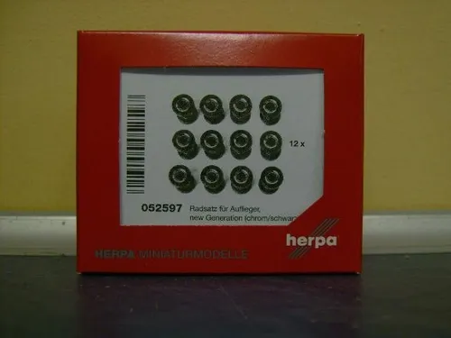 Herpa Z Zurüstteil Reifen für Auflieger chrom/schwarz 1