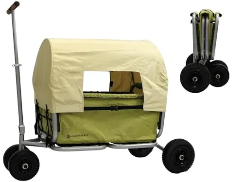 Beachtrekker Life Faltbarer Bollerwagen mit Feststellbremse und Sonnenverdeck - Praktischer Handwagen mit klappbarem Design, ideal für Ausflüge. Inklusive Sonnenverdeck für optimalen Schutz. Perfekt für Familien und Outdoor-Aktivitäten.