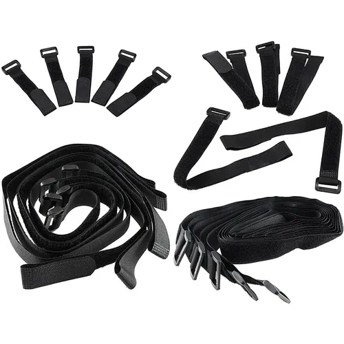 Produktbild Klettband mit Öse 5er Pack Schwarz Klett Kabelbinder mit Öse wiederverwendbar
