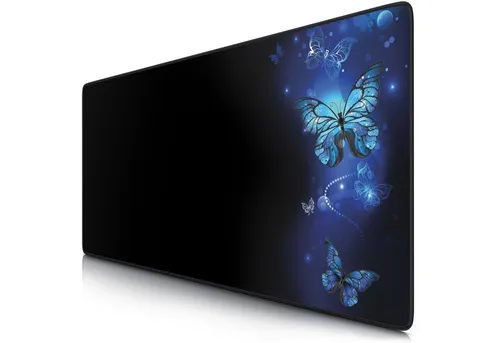 CSL Gaming Mauspad XXL Speed Mousepad 900 x 400 x 3 mm, große Tischunterlage, rutschfest, abwaschbar, Geschwindigkeit & Präzision, Schmetterlinge