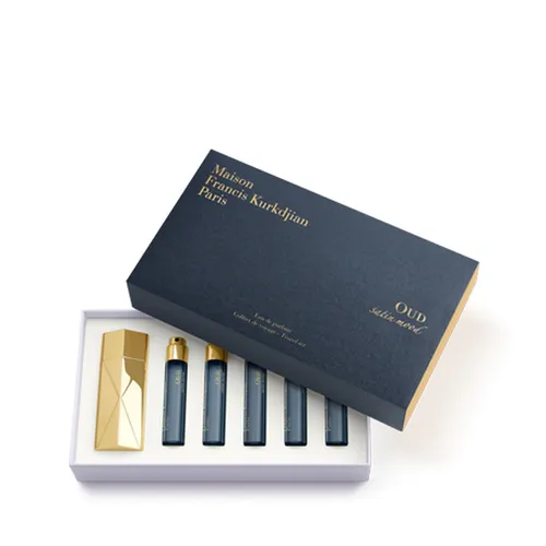 Maison Francis Kurkdjian Oud Satin Mood Eau de Parfum Travel Set 5 x 11 ml - Elegantes Duftset mit 5 x 11 ml Oud Satin Mood, ideal für unterwegs. Entdecken Sie luxuriöse Aromen in handlichem Format.