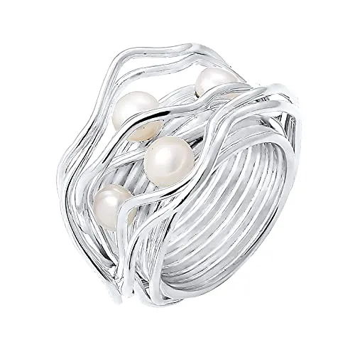 Produktbild Nenalina Ring Silber 925 mit 4 Süßwasserperlen