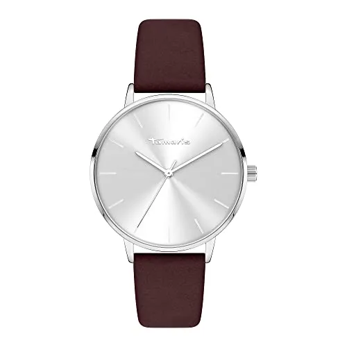 Tamaris Armbanduhr TT-0079-LQ Silber - Elegante Damenuhr mit poliertem Metallgehäuse, kratzunempfindlichem Glas und hochwertigem Lederarmband. Ideal für jeden Anlass und in Geschenkverpackung.