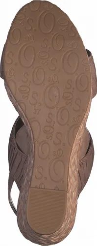 s.Oliver Sandalen Damen Schuhe Schnalle Keilabsatz Bast 5-28300-28, Größe:38 EU, Farbe:Rosa
