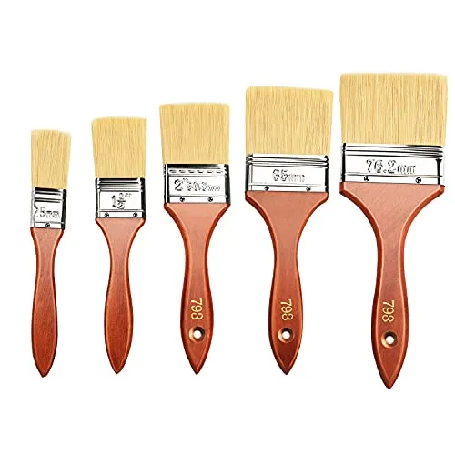 Sukudon Multifunktionale Pinsel Holz 5 Stück 25/38/50.3/65/76.2mm