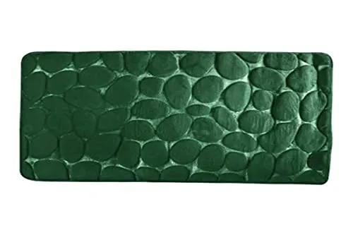 MSV – rutschfeste Badematte – Geeignet für Fußbodenheizung – rutschfeste Latex-Rückseite – Fördert das Wohlbefinden – 40 x 60 cm – Dunkelgrün