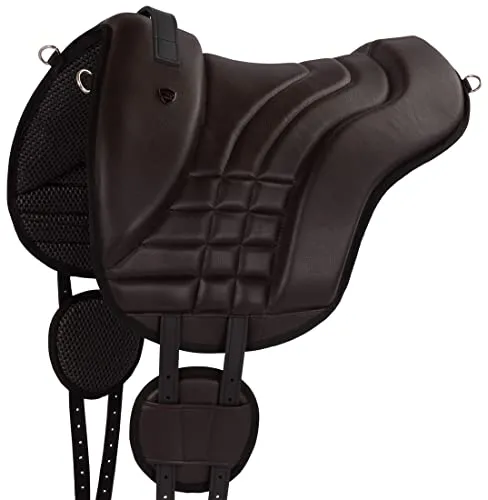 Equinate Reitpad Stella aus verziertem Kunstleder für Ponys - Innovatives Reitpad für komfortables Reiten ohne Sattel. Pflegeleichtes, verziertes Kunstleder und atmungsaktive Neopren-Unterseite sorgen für optimalen Sitz und Bewegungsfreiheit.