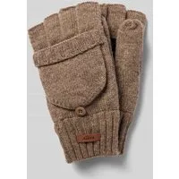 Barts Haakon Bumgloves heather brown (20) L/XL - Outdoor Handschuhe für Herren, aus 100% weicher Wolle mit Fleece-Futter für Wärme und Komfort. Fingerlose Fäustlinge mit Lederpatch für besseren Halt – ideal für wechselnde Wetterbedingungen.