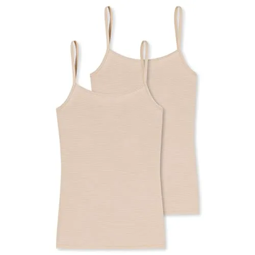 Schiesser Damen 2 Pack Spaghettitop Unterhemd - Unterhemden für Damen im praktischen Doppelpack, blickdicht und aus temperaturausgleichendem Modal für ultimativen Tragekomfort.