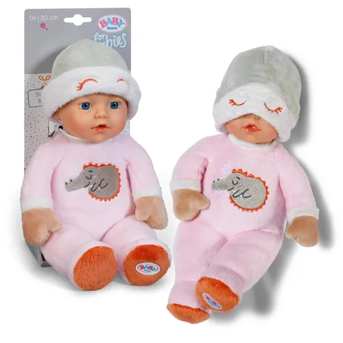 BABY born for babies Sleepy Rose 30cm mit befestigtem Mützchen und integrierter Rassel
