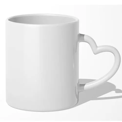 22Feels Sublimationstasse mit Herzhenkel 325ml (11oz) Werbetassen Sublimation Blanko Orca-Beschichtung Spülmaschinenfest Werbegeschenk (Weiss, 20er Set)
