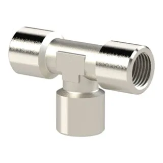 Riegler T-Stück G 1, SW 30 aus Messing vernickelt - Verteiler für hohe Anforderungen: T-Stück mit max. 60 bar Druck und 150 °C Temperaturbeständigkeit, ideal für langlebige Verbindungen.