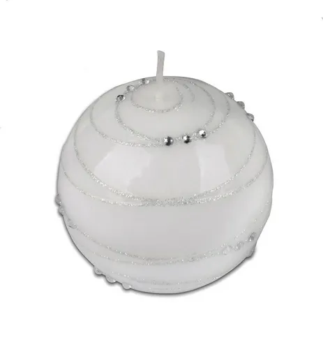 formano Kugelkerze Stimmungsvolle Echtwachskerze Spirale Weiß oder Rot