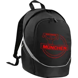 multifanshop Rucksack - München rot - Fankurve schwarz, one size - Hochwertiger Fan-Rucksack aus strapazierfähigem Polyester mit praktischen Fächern für Flasche und Medien. Ideal für Fans von München rot – stylisch und funktional!