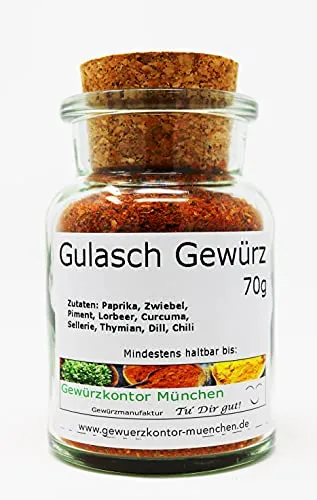 Gulasch Gewürz scharf 70g im Glas Gewürzkontor München