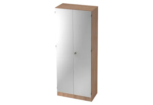 bümö Aktenschrank office Büroschrank - 5 Ordnerhöhen Dekor: Nussbaum/Silber