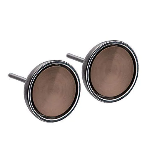 Ernstes Design Ohrringe E282 Edelstahl Stecker mattiert Altbronze Ohrstecker