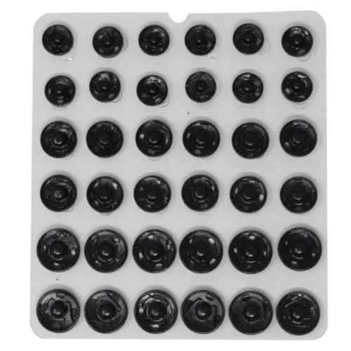 Druckknöpfe Set 10, 12 und 14mm Durchmesser in Schwarz in sortierter Mischung 36