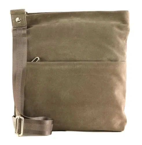 Mandarina Duck Schultertasche Beige (Taupe) Mellow Velvet P10lwt68 - Damen-Schultertaschen aus hochwertigem Veloursleder mit verstellbarem, abnehmbarem Schultergurt für vielseitige Tragemöglichkeiten und gut organisierten Innenraum.