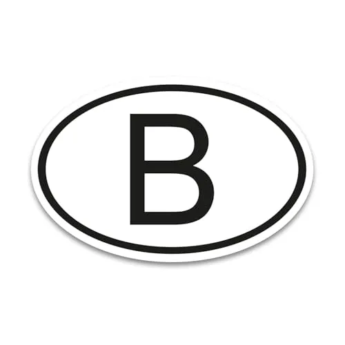 B Magnet Länderkennzeichen Belgien Schwarz & Weiß von iSecur