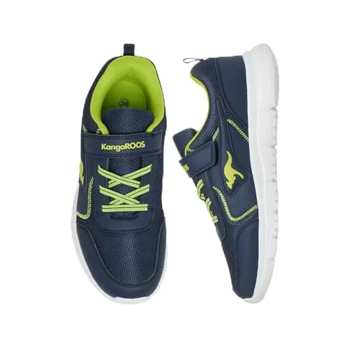 KangaROOS K-ETK ZIG EV Sneaker blau 35 EU - Sneaker in dk navy/lime, Größe 35 EU, mit bequemem Klettverschluss für einfaches An- und Ausziehen – ideal für aktive Kids.
