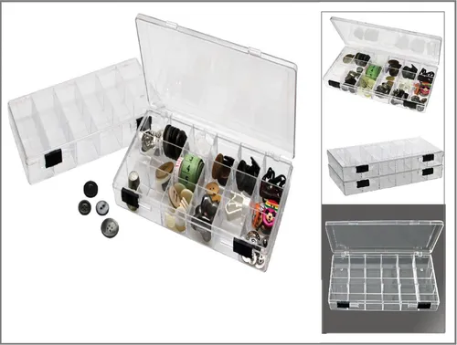 Krimskram Sammelbox A-Z 18x Fächer 33x33x25mm Glasklar 205x110x25mm SAFE 5250