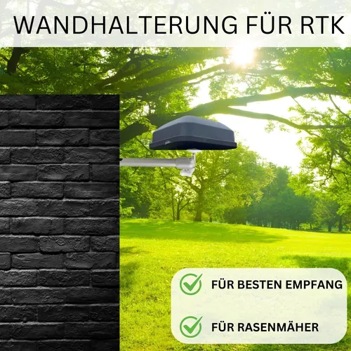 Wandhalterung für Rasenmäher Roboter RTK - Flexibel einstellbar - Rasenmäher Zubehör für Segway Navimow i105E, i108E und mehr. Perfekte Antennen-Ausrichtung für besseren GPS Empfang, einfache Montage und hohe Produktqualität von deutscher Marke.