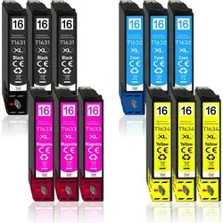 12er Pack Druckerpatronen 16 16XL kompatibel mit Epson WF-2650