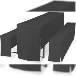 TexDeko Hussen für Bierzeltgarnitur 3TLG Set Premium PRO Blickdicht Biertischhussen 220cm (Tischbreite: 70cm, Anthrazit)