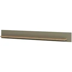 Furn.Design Wandboard, Salbeigrün, Eiche, Holzwerkstoff, Metall, Nachbildung,Eiche, Holz Optik, 150x17x17 cm, FSC Mix, Wohnzimmer, Regale, Wandboards