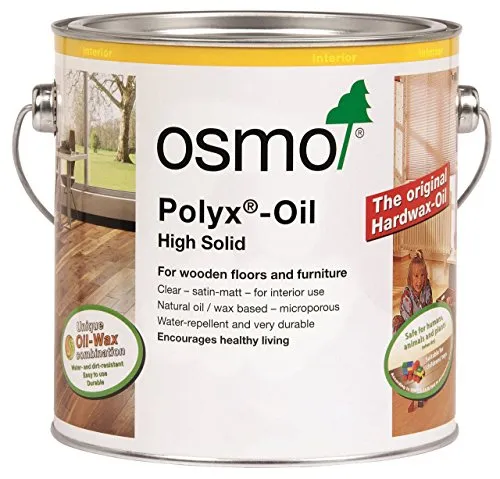 Osmo Hartwachs-Öl Anti-Rutsch Farblos Halbmatt 0,75 l - Holzöl für sicheren Schutz, sorgt für eine rutschfeste Oberfläche und ist ideal für Holzfußböden und Möbel im Innenbereich.