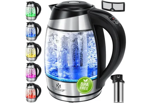 KESSER Wasserkocher 1.8 l Edelstahl und Glas